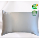Taie d'oreiller en soie rectangulaire, soie gris perle & blanc - 50x70 cm