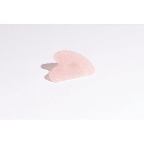 GUA SHA COEUR A DENTS QUARTZ ROSE